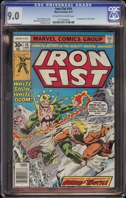 Buy Iron Fist # 14 CGC 9.0 OW/W (Marvel, 1977) 1st Appearance Sabretooth • 595.83£