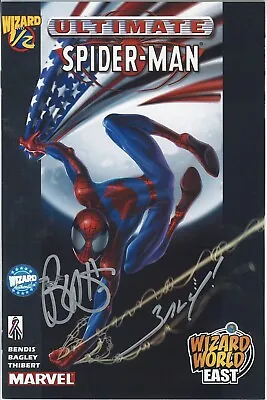 Buy Ultimate Spider-Man 1/2 SIGNED Bendis AND Bagley Wizard World East Variant 2002 • 72.21£