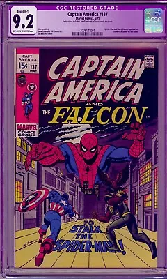 Buy Captain America 137 CGC 9.2 (1971)  Spider-Man, Falcon, Harry Osborn App. • 83.91£