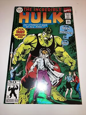 Buy THE INCREDIBLE HULK #393 GREEN FOIL COVER 30th ANNIVERSARY ISSUE 1992 • 5.99£