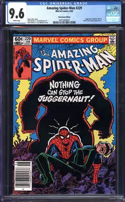 Buy Amazing Spider-man #229 Cgc 9.6 White Pages // Juggernaut Appearance 1982 • 134.40£