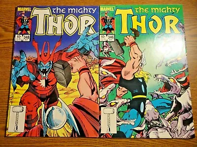 Buy Mighty Thor #346,348 Lot Of 2 Simonson Set Malekith Surter 1st Hounds Marvel • 15.16£