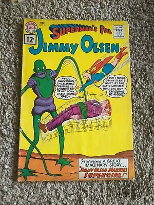 Buy Superman's Pal Jimmy Olsen #57 (1961) VG SUPERGIRL COVER SHARP COLOR SEE SCANS🔥 • 19.76£