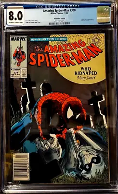 Buy Amazing Spider-Man 308 Newsstand Edition CGC 8.0  White Pages • 40.17£