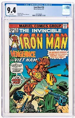 Buy 🔥 Iron Man #78 1975 CGC 9.4 White Pag  VENGEANCE..in Viet Nam  Tuska & Gil Kane • 67.56£