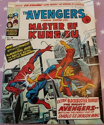 Buy The Avengers No. 48 Shang-Chi Marvel Comics Group August 1974 Spider-Man • 5.50£