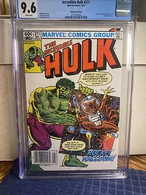 Buy Incredible Hulk #271 NEWSTAND CGC 9.6 1st Appearance Of Rocket Raccoon 1982 • 391.01£