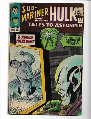 Buy Tales To Astonish 72 - Vg- 3.5 - Sub-mariner - Leader - Incredible Hulk (1965) • 11.86£