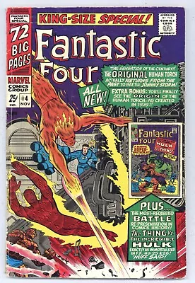 Buy Fantastic Four Annual #4 Hulk Vs Thing GA Torch Vs SA Torch! 1966 Marvel O391 • 15.77£