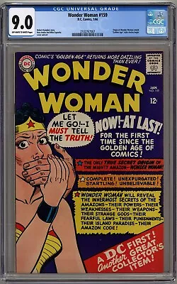 Buy Wonder Woman #159 Cgc 9.0 Off-white To White Pages Dc Comics 1966 • 256.19£