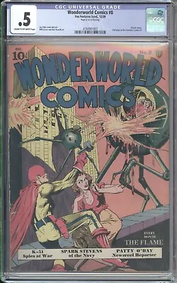Buy WONDERWORLD COMICS  8  CGC .5 - 4184991002 - Classic Cover On Fox From 1939! • 1,320.50£