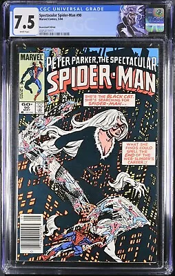 Buy Spectacular Spider-Man #90 CGC 7.5 💥NEWSSTAND🔑KEY 1st Black Suit In Title🔑 • 47.96£