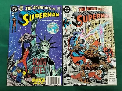 Buy Adventures Of Superman 465 466 Newsstand 1st Hank Henshaw Cyborg Supergirl DC • 51.33£