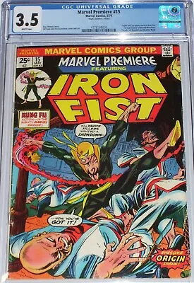 Buy Marvel Premiere #15 CGC 3.5 Origin & 1st Appearance Iron Fist. Mark Jewelers • 304.26£