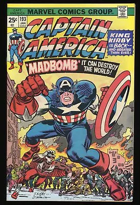 Buy Captain America #193 NM- 9.2 1st Madbomb Jack Kirby Story And Art! Marvel 1976 • 98.04£