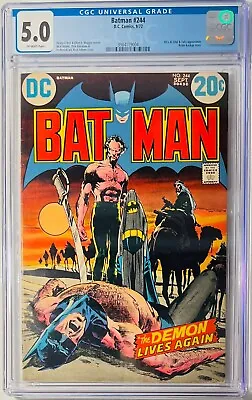 Buy 1972 Batman 244 CGC 5.0 Ra's Al Ghul Battle Cover RARE • 134.19£