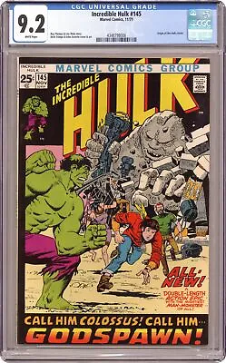 Buy Incredible Hulk #145 CGC 9.2 1971 4348798006 • 229.08£