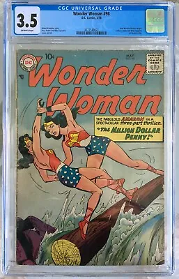Buy Wonder Woman #98 (1958) CGC 3.5 -- 1st Silver Age Origin Of Wonder Woman; Andru • 1,357.87£