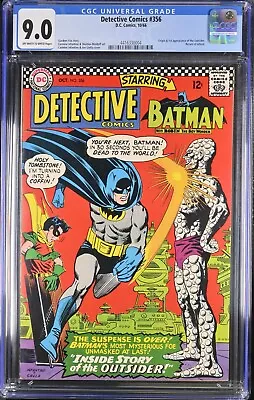 Buy 1966 Detective Comics 356 CGC 9.0 1st Appearance Of The Outsider • 223.86£