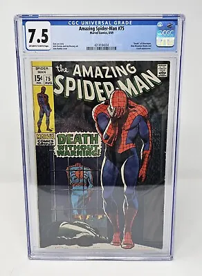 Buy Amazing Spider-Man #75 (1969) CGC 7.5 Stan Lee John Romita Classic Cover Marvel • 143.75£