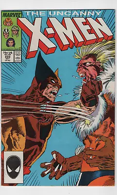 Buy UNCANNY X-MEN #222 Iconic WOLVERINE Versus VS SABRETOOTH Marvel Comic 1987 • 19.76£