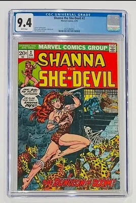 Buy Shanna The She-Devil #2 CGC 9.4 NM WHITE PAGES Jim Steranko Cover Marvel 1973 1 • 177.70£