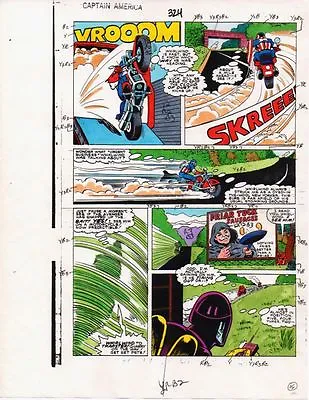 Buy 1986 Captain America 324 Page 15 Marvel Comics Original Color Guide Art: 1980's • 46.92£