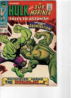 Buy Tales To Astonish 91 Hulk And Abomination • 138.30£