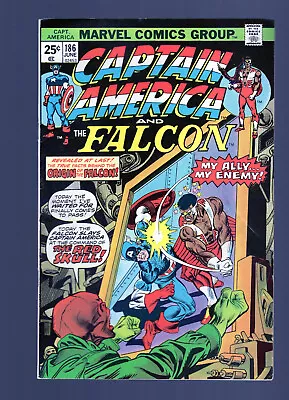 Buy Captain America #186 - Origin Of The Falcon. Gil Kane Cover Art. (6.0/6.5) 1975 • 3.73£