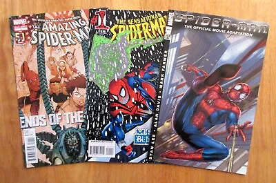 Buy Lot Of 3 SPIDER-MAN #1s! OFFICIAL MOVIE ADAPTATION•SENSATIONAL•ENDS OF THE EARTH • 9.20£