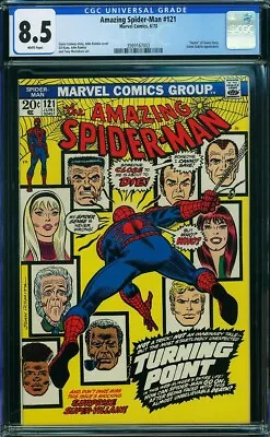 Buy Amazing Spider-Man #121 CGC 8.5 WHITE Pages - Key Issue Death Of Gwen Stacy!  • 602.63£