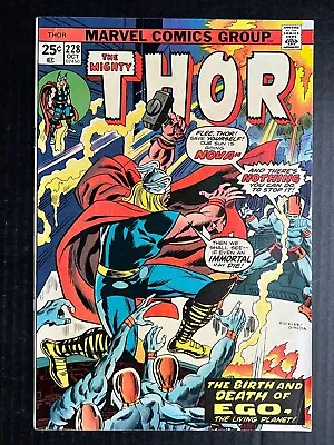 Buy THE MIGHTY THOR #228 October 1974 Origin Of EGO The Living Planet KEY ISSUE • 19.99£