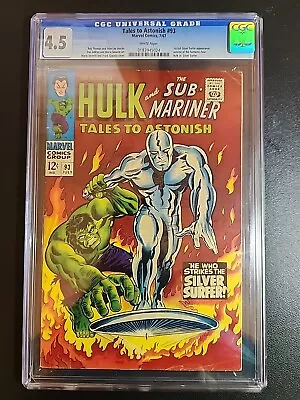 Buy Tales To Astonish #93 CGC 4.5 White Pages - Classic Hulk Vs Silver Surfer Cover • 136.10£