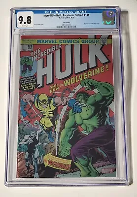 Buy Incredible Hulk #181 Facsimile Foil Edition CGC 9.8 Marvel 2023 BEAUTIFUL  • 43.69£