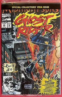 Buy Ghost Rider #28 (1992) Rise Of The Midnight Sons Sealed In Polybag W/Poster • 29.95£