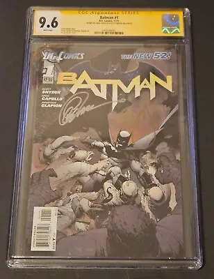 Buy BATMAN #1 CGC 9.6 SS 2X Signed Scott Snyder Greg Capullo New 52 2011 • 160.85£