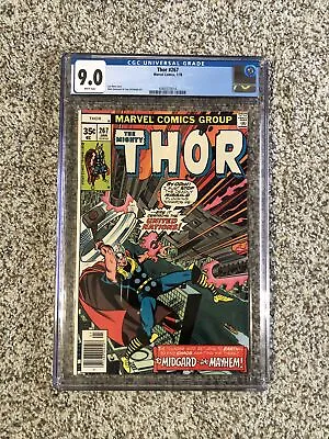 Buy Marvel Comics The Mighty Thor #267 January 1978. CGC 9.0 Len Wein Story Newstand • 36.36£