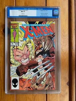 Buy CGC 9.4~Uncanny X-Men #213~Wolverine Vs. Sabretooth Battle~1987 Claremont~60011 • 39.98£