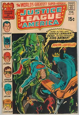 Buy Justice League Of America 87  Neal Adams Cover Art!  Zatanna 1971  VG- DC Comic • 7.87£