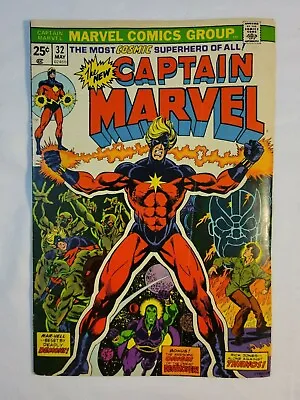 Buy Captain Marvel 32 - MID GRADE - Drax Origin! Thanos! Avengers! Starlin! - 1974 • 9.50£