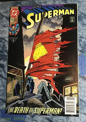 Buy DC Comic: Superman #75: The Death Of Superman (Jan, 1993) 2nd Printing • 3.95£