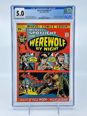 Buy Marvel Spotlight #2 CGC 5.0 Cream To Off-White Pages 1st Werewolf By Night • 158.86£