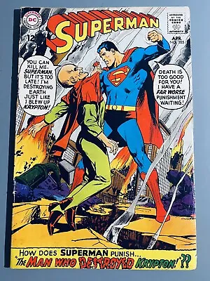 Buy SUPERMAN #205 DC, 1968 NEAL ADAMS Cover 1st Appearance Of BLACK ZERO - 1st Print • 16.49£