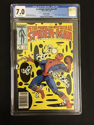 Buy Spectacular Spider-Man #99 CGC 7.0 NEWSSTAND (1985) 1st Cover 2nd App Spot! • 39.49£