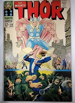 Buy The Mighty Thor #138, Marvel Comics (1967) - FLAMES OF BATTLE - Nice Copy!!! • 11.07£