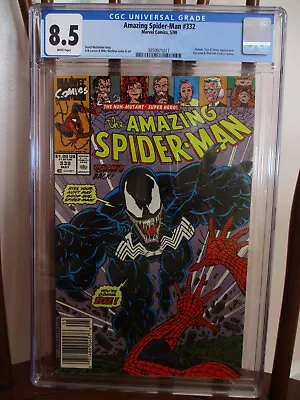 Buy Amazing Spider-Man #332 CGC 8.5 VF+ White Pages Venom Newsstand Marvel Comics • 27.56£