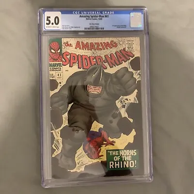 Buy Amazing Spider-Man #41 - CGC Graded 5.0 OW/W Pages : 1st Appearance Of The Rhino • 434.99£