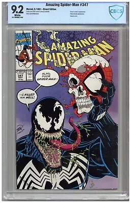 Buy Amazing Spider-Man # 347   CBCS   9.2   NM-   White Pgs   5/91  Venom Cover  & A • 47.97£