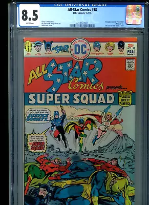Buy All-Star Comics #58 CGC 8.5 (1976) Justice Society 1st First Power Girl White • 278.83£