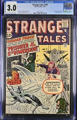 Buy Strange Tales  #103 Cgc 3.0 Oww Pages, Silver Age! Kirby, Ayers, Lee, Lieber • 71.15£